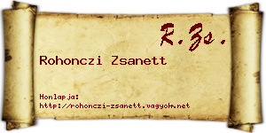 Rohonczi Zsanett névjegykártya